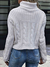 Load image into Gallery viewer, Cable-Knit Turtleneck Sweater
