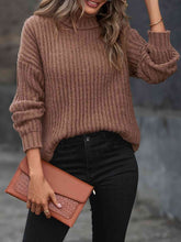 Load image into Gallery viewer, Turtleneck Rib-Knit Sweater