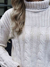 Load image into Gallery viewer, Cable-Knit Turtleneck Sweater