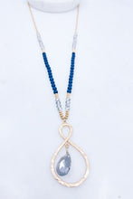 Load image into Gallery viewer, Glass Beaded Pendant Necklace in Black or White