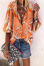 Load image into Gallery viewer, Orange Color Print Blouse