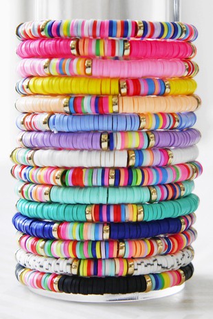 Colorful Heishi Rubber Disc Bead Bracelets RileyRae Boutique