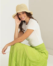 Load image into Gallery viewer, High Waisted Lime Tiered Skirt with Drawstring Closure