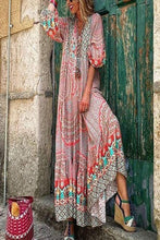 Load image into Gallery viewer, Multi Print Maxi Dress With Balloon Sleeves