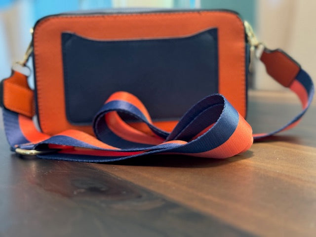 Houston Astros Purse in Orange and Blue with Strap