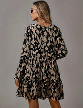 Load image into Gallery viewer, Stunning Floral V-Neck Dress w/ Long Elegant Sleeves
