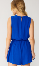 Load image into Gallery viewer, Pleated Sleeveless Romper with Flowy Shorts in Royal Blue
