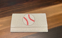 Load image into Gallery viewer, Houston Astros Baseball Hand White Beaded Crossbody Purse/Clutch w/ Gold Chain Strap
