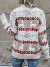 Load image into Gallery viewer, Reindeer &amp; Snowflake Round Neck Sweater
