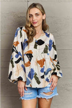 Load image into Gallery viewer, Hailey &amp; Co Wishful Thinking Multi Colored Printed Blouse
