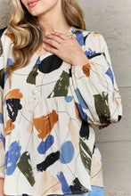 Load image into Gallery viewer, Hailey &amp; Co Wishful Thinking Multi Colored Printed Blouse
