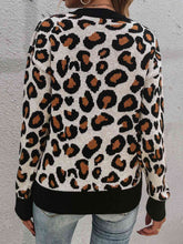 Load image into Gallery viewer, Leopard Round Neck Dropped Shoulder Sweater
