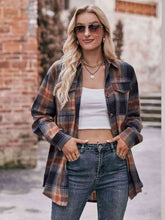 Load image into Gallery viewer, Plaid Dropped Shoulder Longline Shirt
