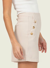 Load image into Gallery viewer, High Waisted Beige Shorts with Pockets and Gold Metal Buttons in the Front
