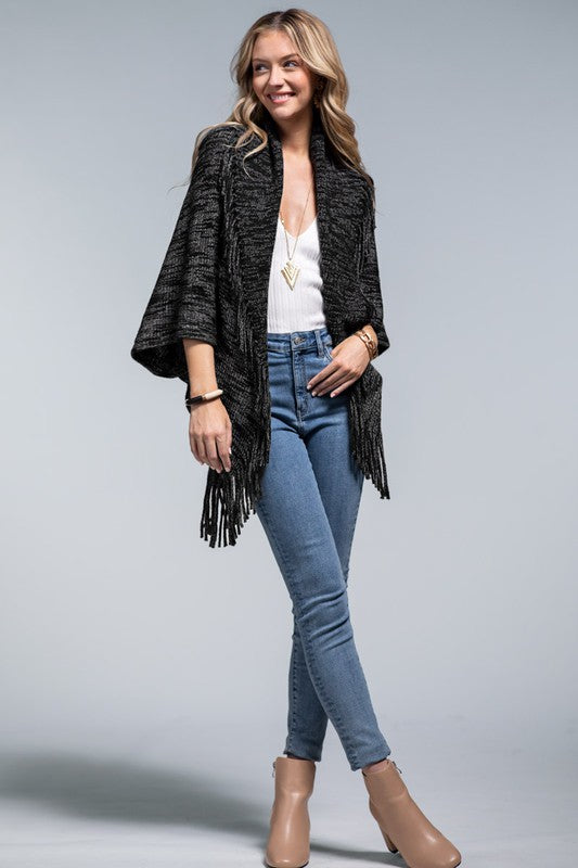 Gorgeous Ruggine Fringe Knit Cocoon Cardigan