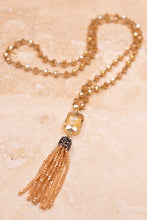 Load image into Gallery viewer, Crystal Bead Strand Necklace in Champagne or Silver Color
