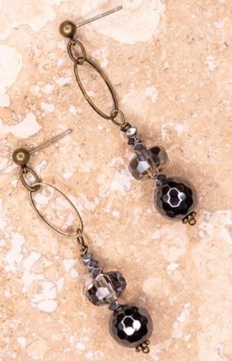 Crystal and Hematite Beading Earrings