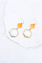 Load image into Gallery viewer, Faceted Hexagon Stone Drop Earrings
