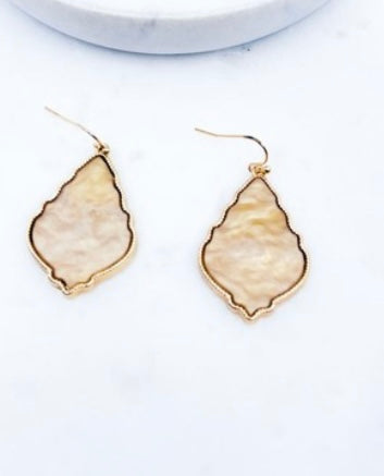 Grey Earrings with Plated Gold Trim