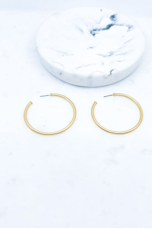 Thin Brass Hoop Earrings