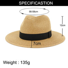 Load image into Gallery viewer, Wide Brim Straw Panama Hat
