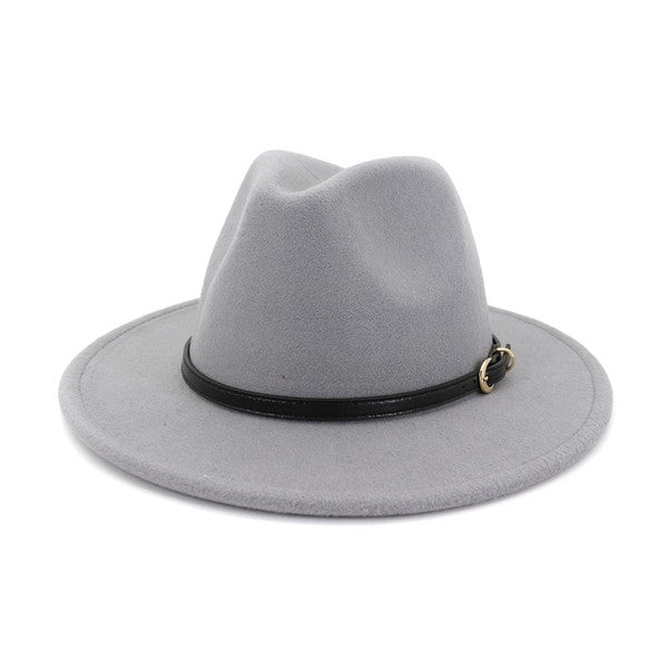 Wide Brim Panama Hat in Light Grey Color