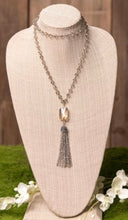 Load image into Gallery viewer, Crystal Bead Strand Necklace in Champagne or Silver Color
