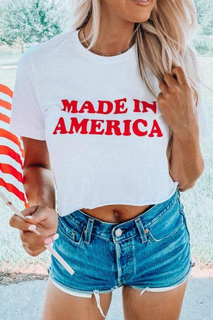 Made in America Graphic Crop Tee