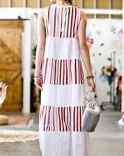 Load image into Gallery viewer, Sleeveless Stripe Multicolored Maxi Dress
