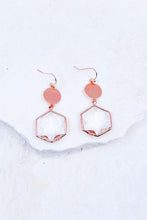 Load image into Gallery viewer, Faceted Hexagon Stone Drop Earrings
