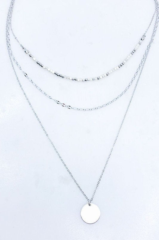 Coin Charmed Necklace in Silver