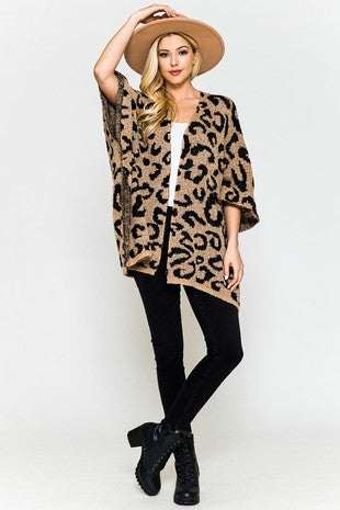 Leopard Pattern Lux Kimono Sweater