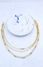 Load image into Gallery viewer, Three Row Layered Necklace in Gold
