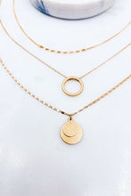 Load image into Gallery viewer, Three Piece Ring Pendant Necklace Set in Gold or Silver
