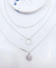 Load image into Gallery viewer, Three Piece Ring Pendant Necklace Set in Gold or Silver
