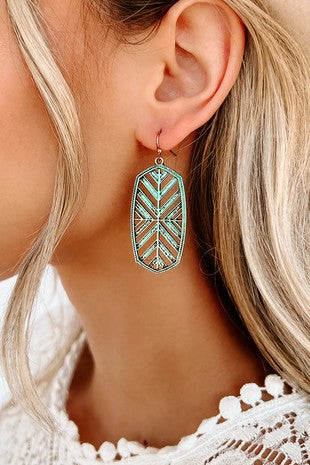 Turquoise Geometric Shape Earrings