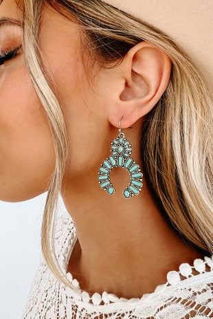 Turquoise and Silver Dangle Earrings