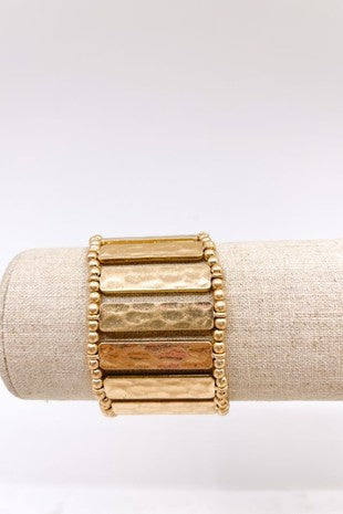 Worn Gold Plated Stretch Bracelet