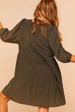 Load image into Gallery viewer, Olive Puff Sleeve Babydoll Dress
