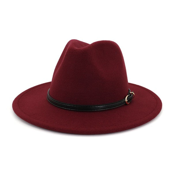 Wide Brim Panama Hat in Wine Color