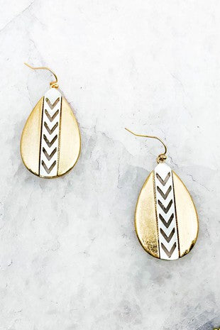 Warn Gold Teardrop Earrings